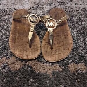 Michael Kors Gold and Brown Sandals Sz 7